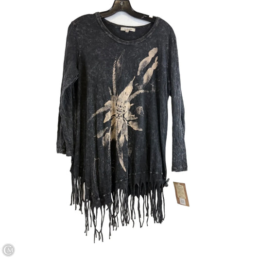 Top Long Sleeve By Jess And Jane In Black & Cream, Size: S