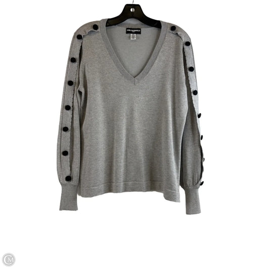 Top Long Sleeve Designer By Karl Lagerfeld In Silver, Size: M