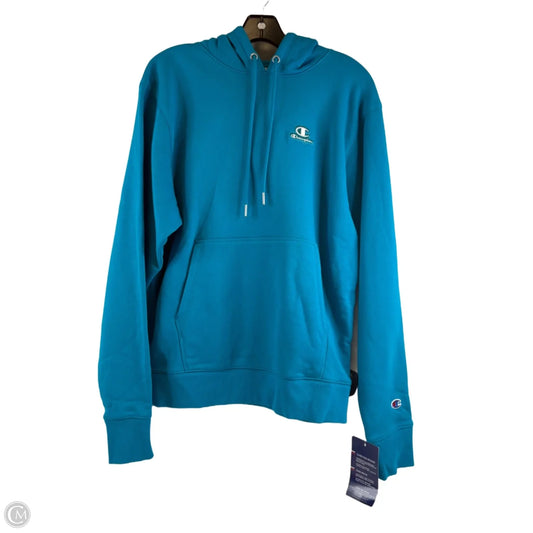 Athletic Sweatshirt Hoodie By Champion In Blue, Size: S