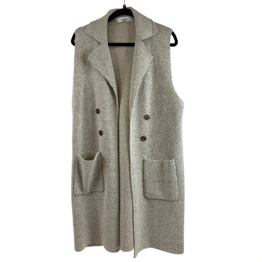 Sweater Cardigan By Clothes Mentor In Tan, Size: L