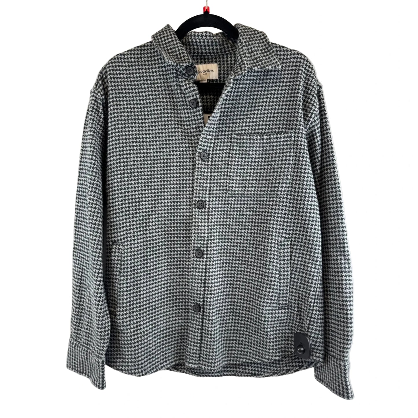 Jacket Shirt By Clothes Mentor In Black & Grey, Size: S