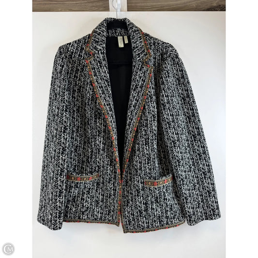 Blazer By Clothes Mentor In Black & White, Size: L