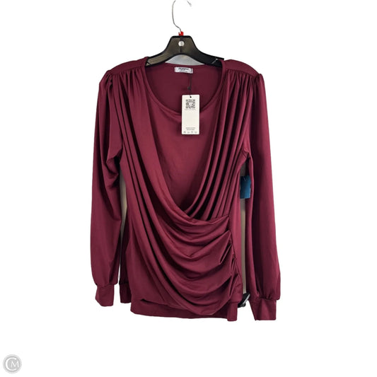 Top Long Sleeve By Zeagoo In Red, Size: M