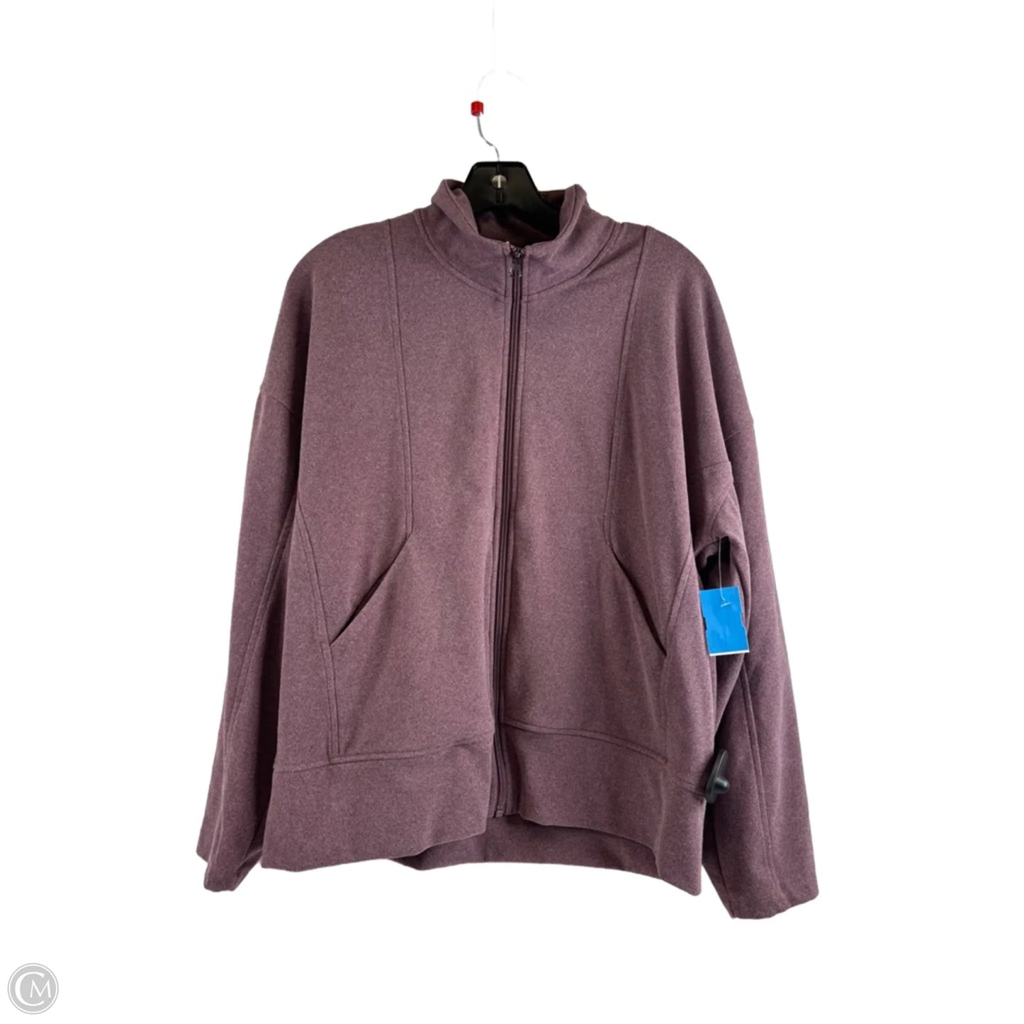 Athletic Jacket By Rbx In Maroon, Size: L