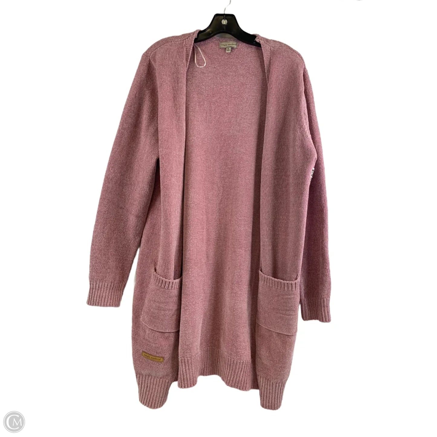 Sweater Cardigan By Simply Southern In Pink, Size: Xl