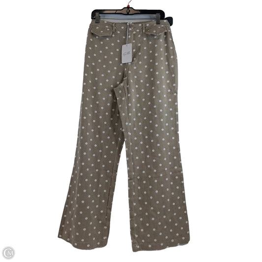 Jeans Wide Leg By Gilli In Tan & White, Size: 8