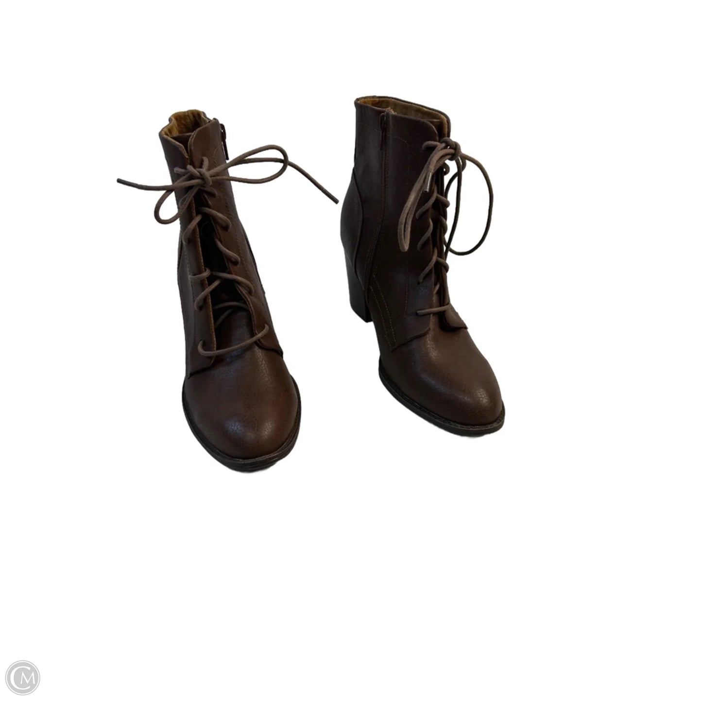 Boots Ankle Heels By Clothes Mentor In Brown, Size: 10