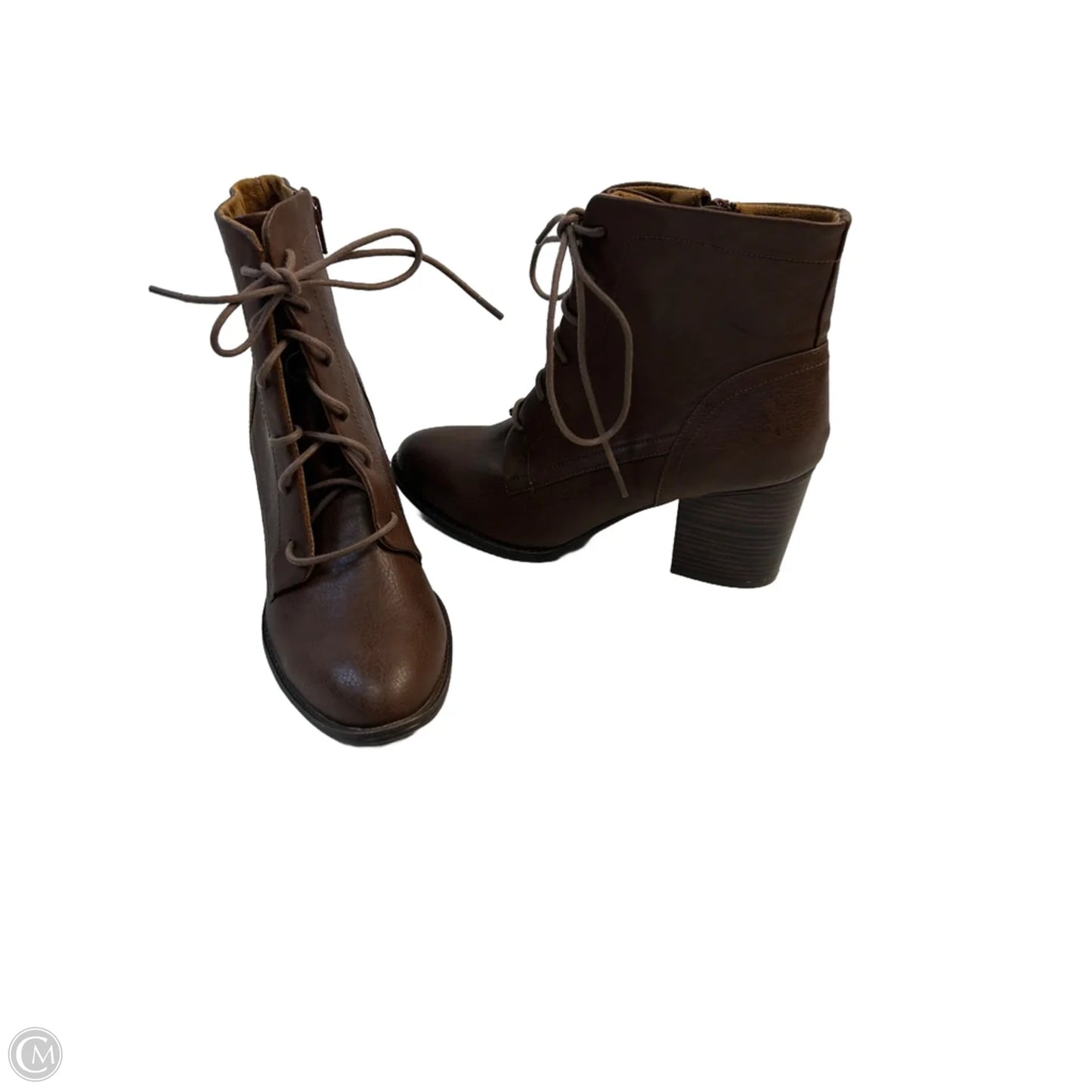 Boots Ankle Heels By Clothes Mentor In Brown, Size: 10