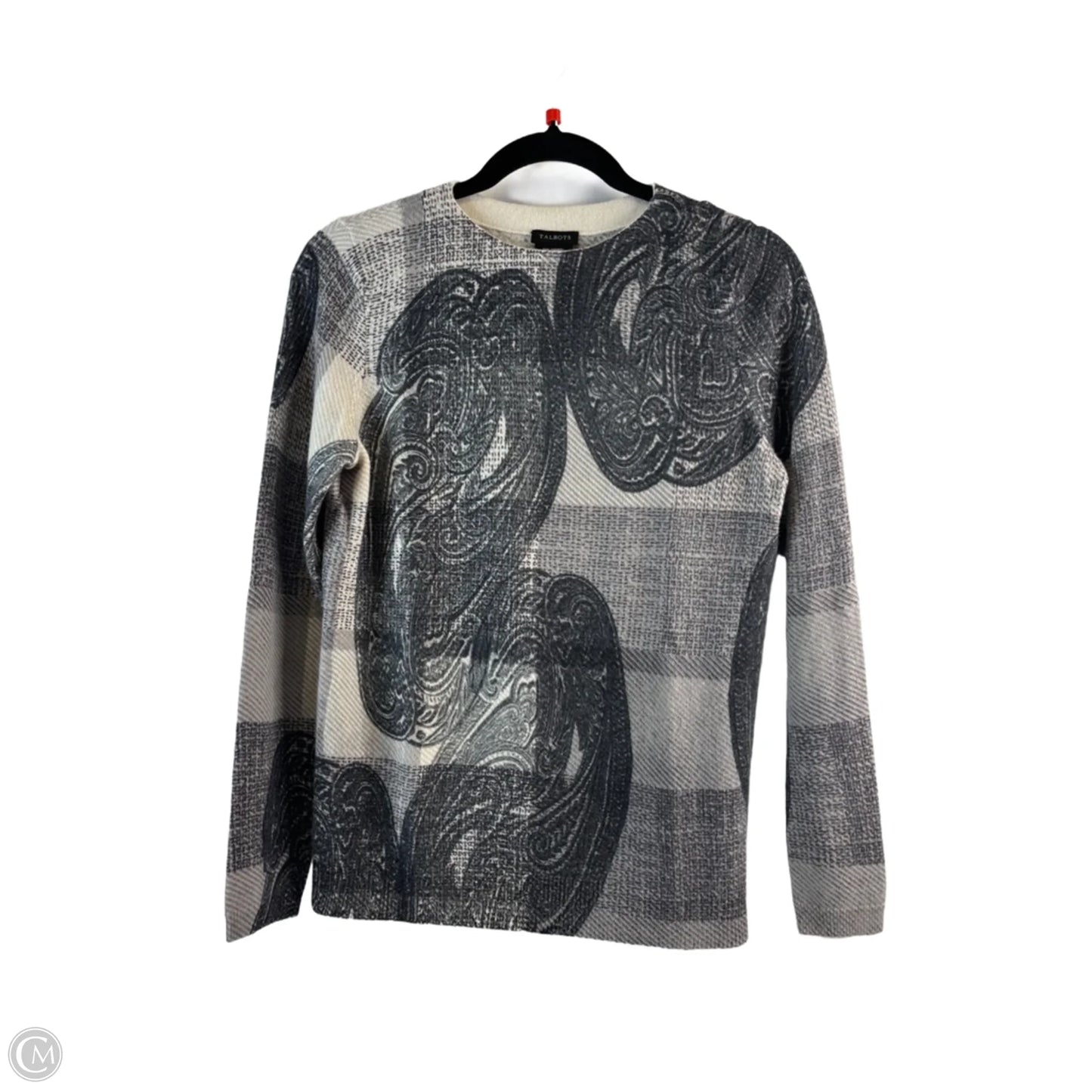 Sweater Cashmere By Talbots In Grey & White, Size: S