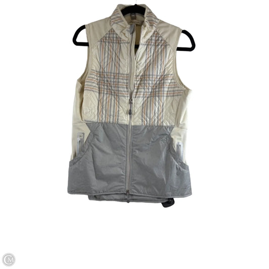 Vest Puffer & Quilted By Peter Millar In Cream & Grey, Size: M