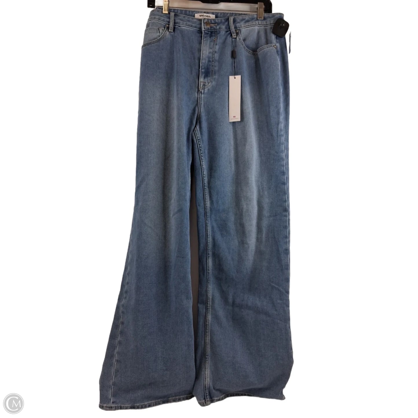 Jeans Straight By Vigoss In Blue Denim, Size: 14
