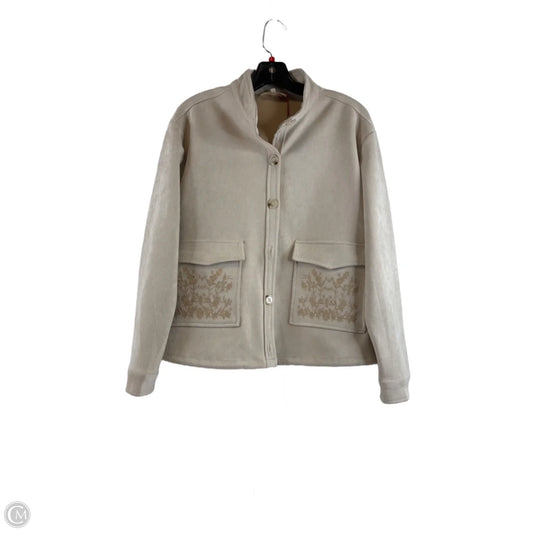 Jacket Shirt By Solitaire In Beige, Size: M