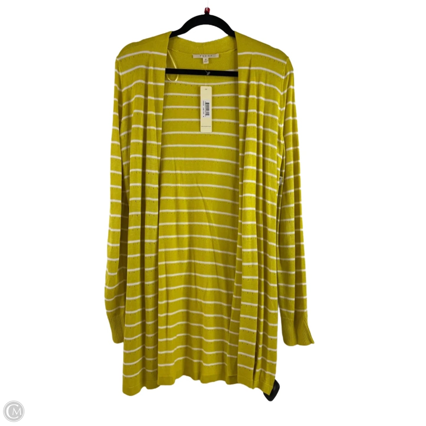 Cardigan By Cyrus In White & Yellow, Size: M
