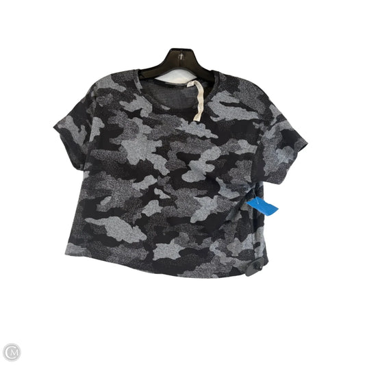 Athletic Top Short Sleeve By Lululemon In Black & Grey, Size: 6