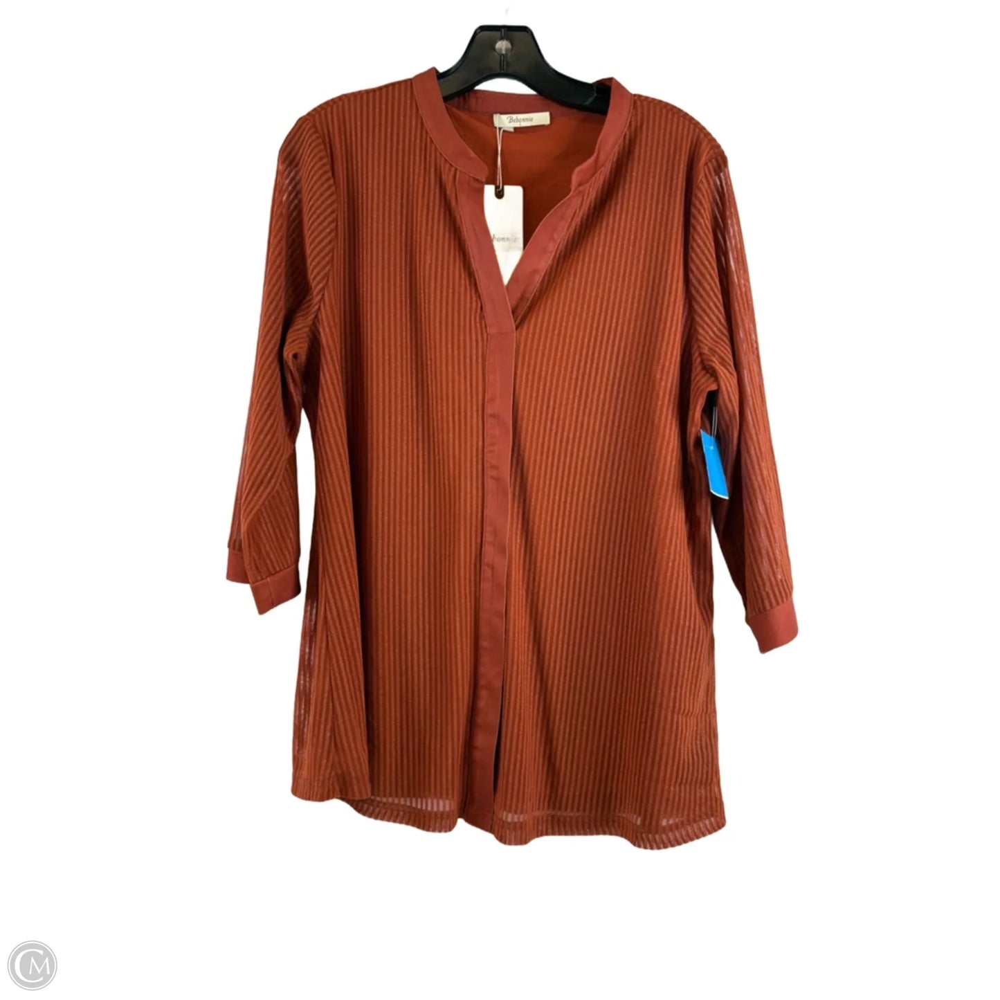 Top 3/4 Sleeve By Clothes Mentor In Orange, Size: L