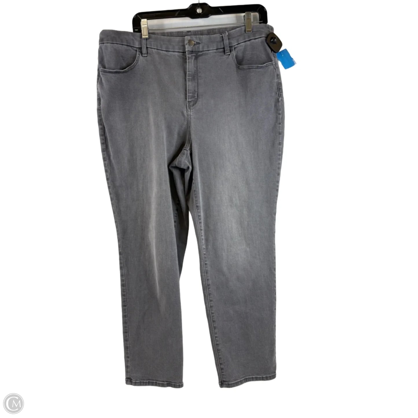 Jeans Straight By Chicos In Grey Denim, Size: 14