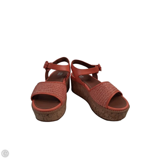 Sandals Heels Platform By Fitflop In Orange, Size: 8