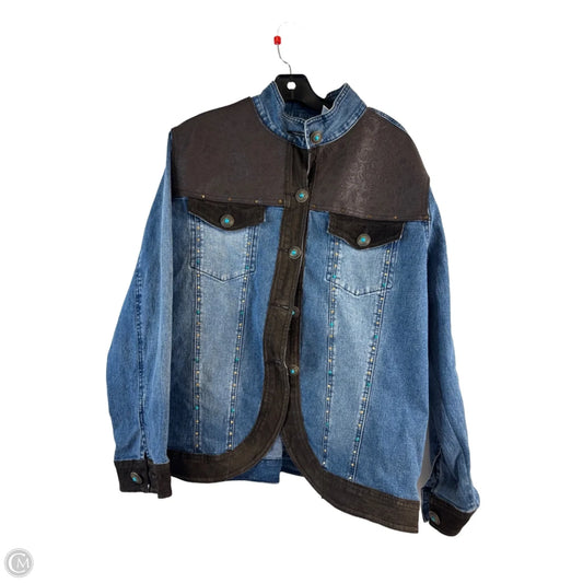 Jacket Denim By Dg2 In Blue Denim, Size: 1x