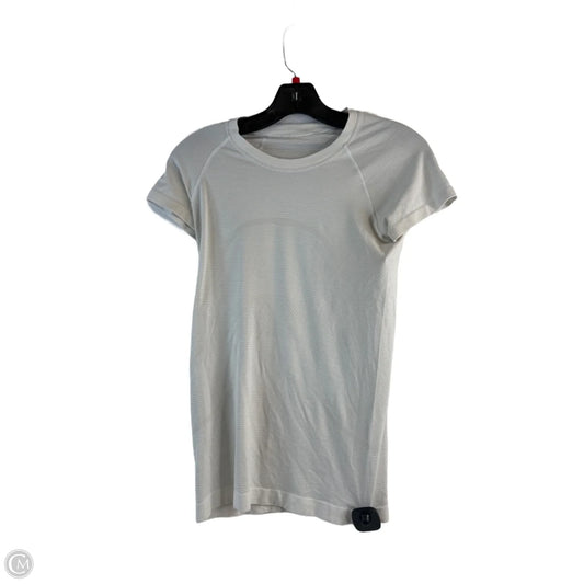 Athletic Top Short Sleeve By Lululemon In Taupe, Size: 4