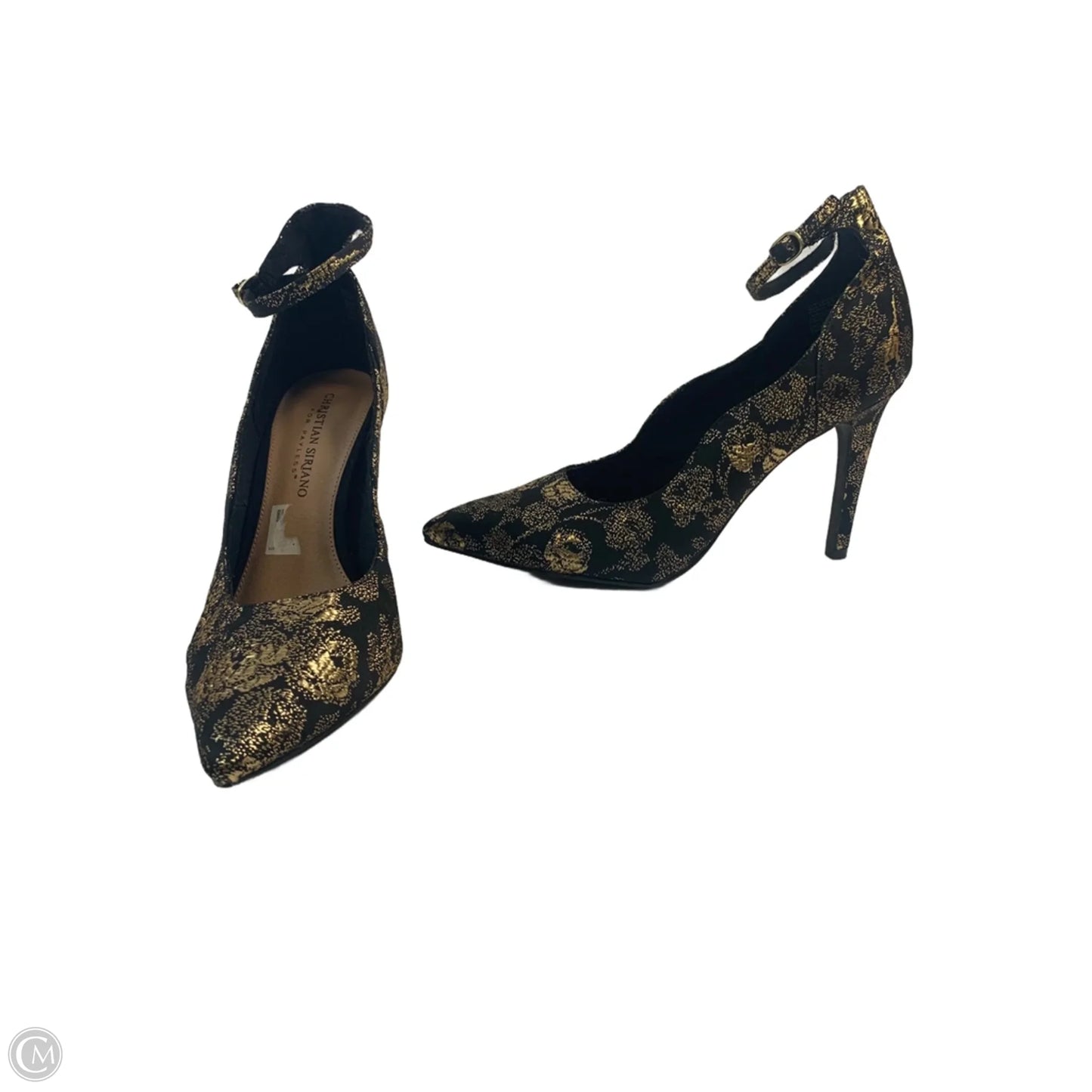 Shoes Heels Stiletto By Christian Siriano For Payless In Black & Gold, Size: 8.5