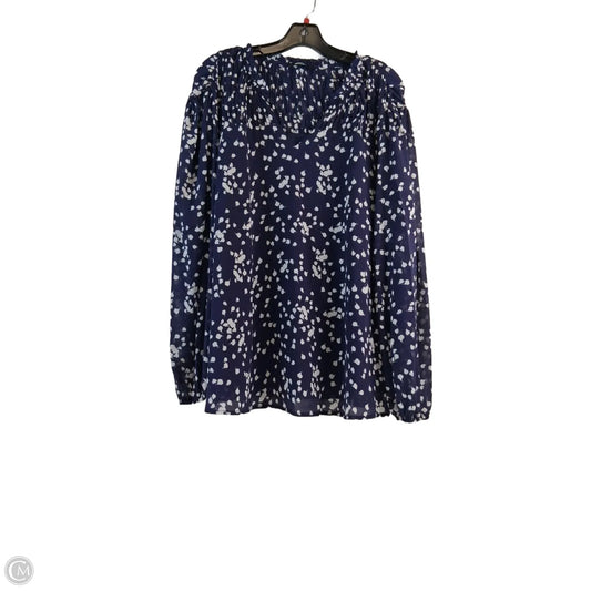 Top Long Sleeve By Dokotoo In Purple & White, Size: 2x
