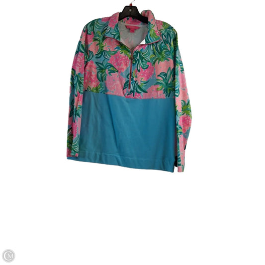 Top Long Sleeve Designer By Lilly Pulitzer In Green & Pink, Size: M