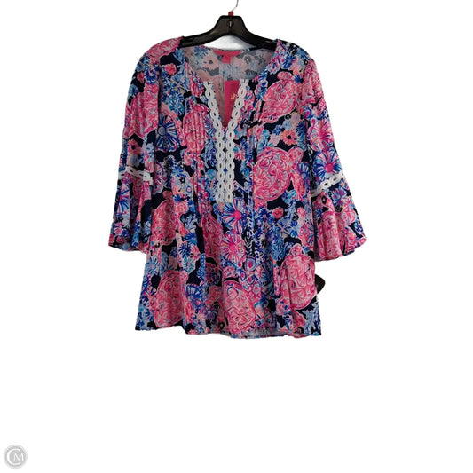 Tunic Designer By Lilly Pulitzer In Blue & Pink, Size: M