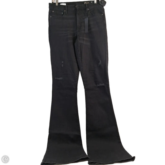 Jeans Flared By Gap In Black Denim, Size: 8l