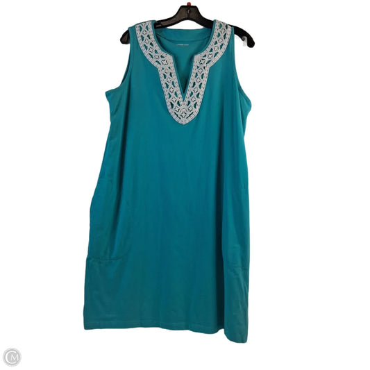 Dress Casual Midi By Lands End In Aqua, Size: L
