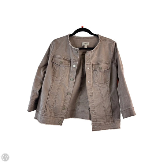 Jacket Denim By Logo In Tan, Size: S