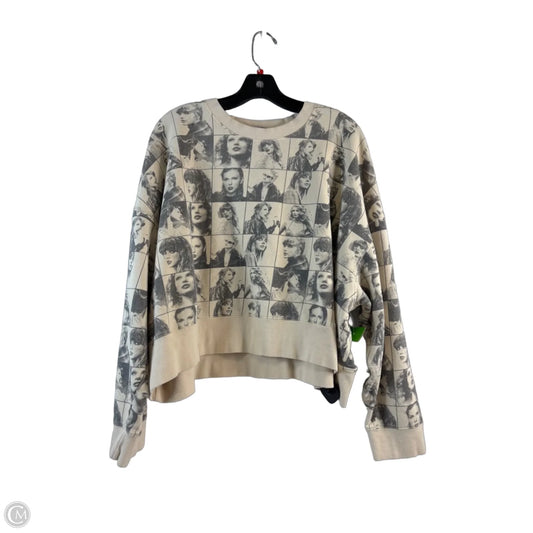 Sweatshirt Crewneck By Clothes Mentor In Black & Cream, Size: L