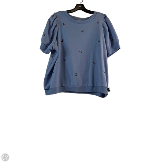 Top Short Sleeve By Chelsea And Theodore In Blue & Red, Size: 1x