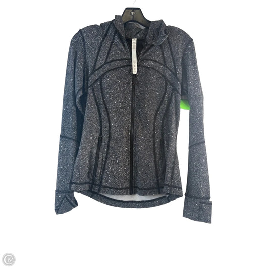 Athletic Jacket By Lululemon In Grey & White, Size: 8