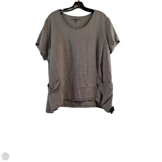 Top Short Sleeve By Flax In Beige, Size: 2x