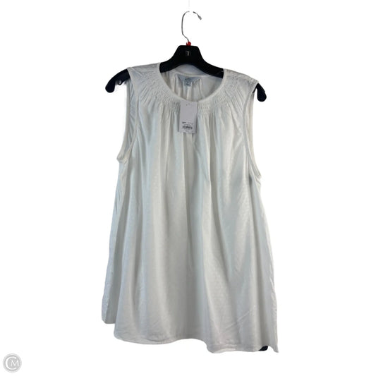 Top Sleeveless By Croft And Barrow In White, Size: M
