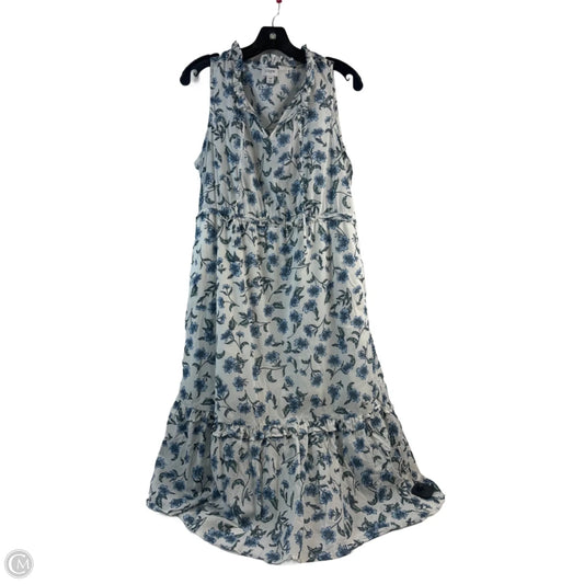 Dress Casual Midi By J. Crew In Blue & White, Size: Lp