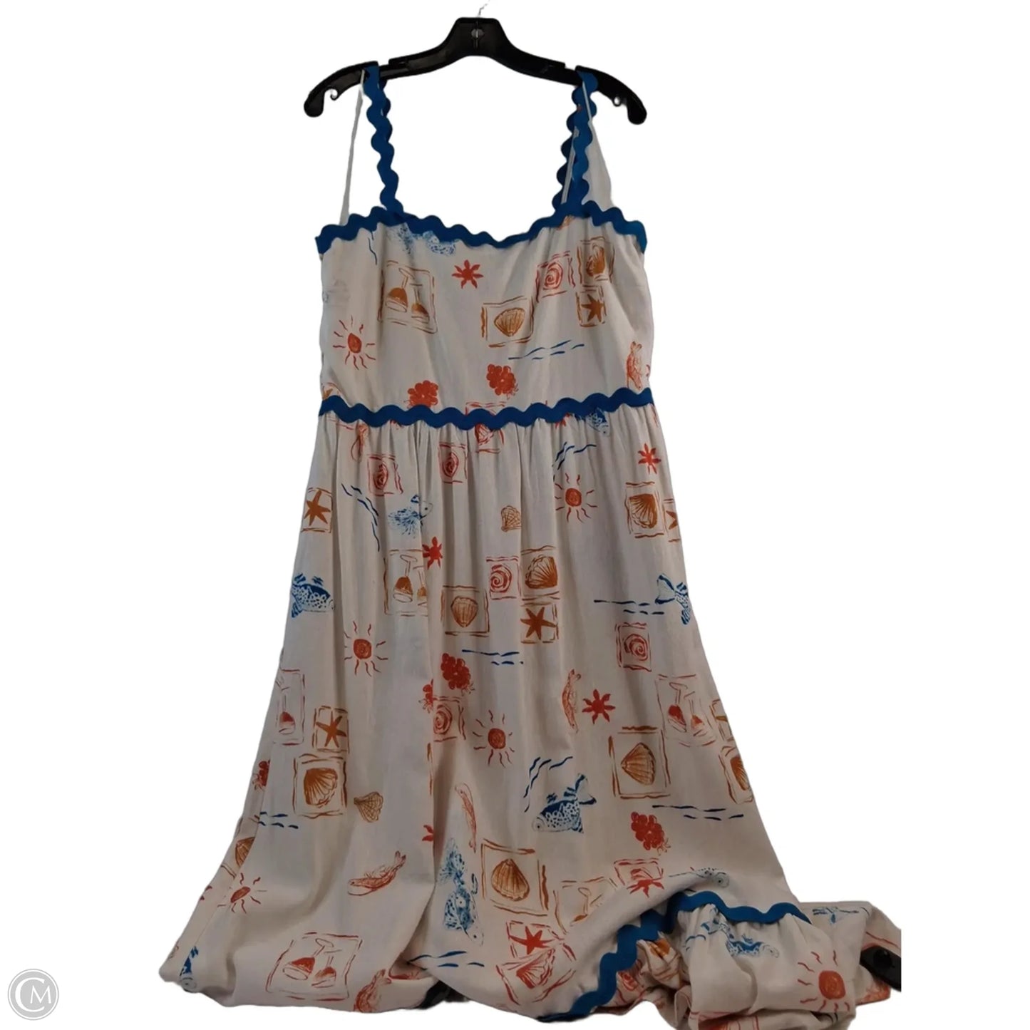 Dress Casual Maxi By Cece In Orange & White, Size: L