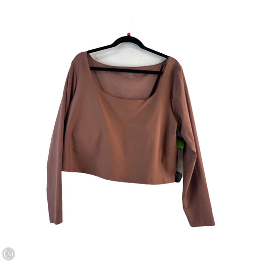 Athletic Top Long Sleeve Crewneck By Old Navy In Brown, Size: 3x