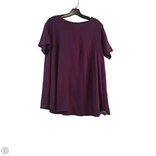 Top Short Sleeve By Roamans In Purple, Size: Xl