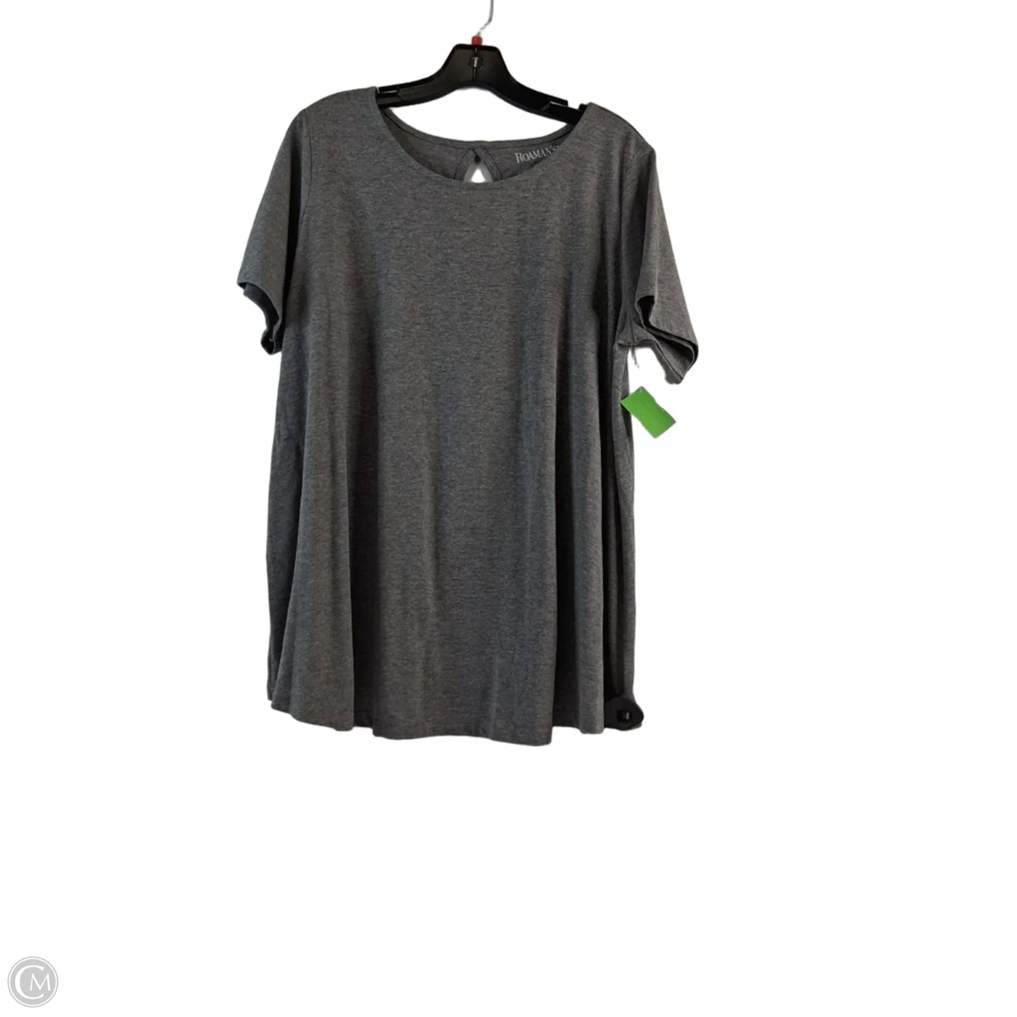 Top Short Sleeve By Roamans In Grey, Size: Xl