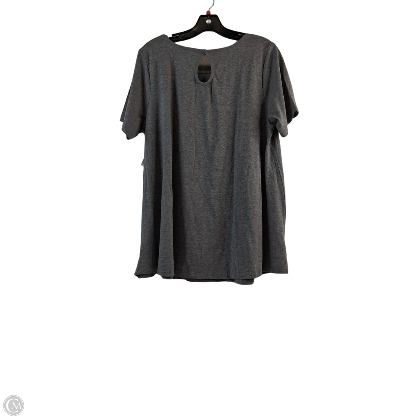 Top Short Sleeve By Roamans In Grey, Size: Xl