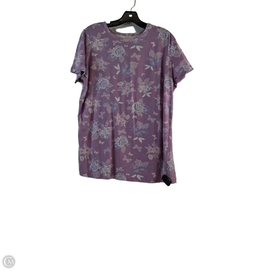 Top Short Sleeve By Woman Within In Purple, Size: Xl