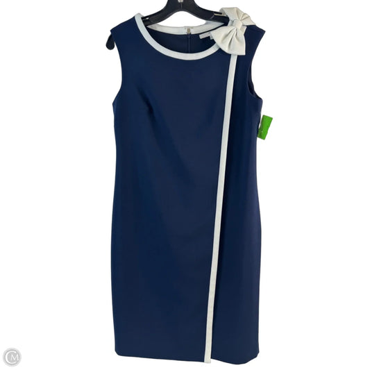 Dress Casual Midi By Studio 1 In Blue & White, Size: M