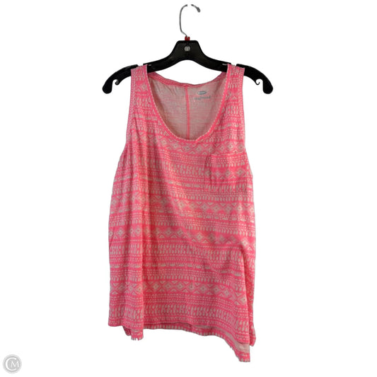 Top Sleeveless By Old Navy In Pink & White, Size: M