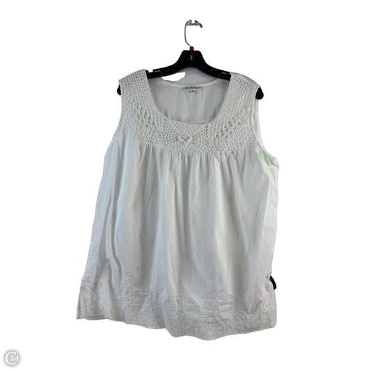 Top Sleeveless By Clothes Mentor In White, Size: Xl