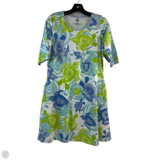 Dress Casual Midi By Clothes Mentor In Blue & Green, Size: S