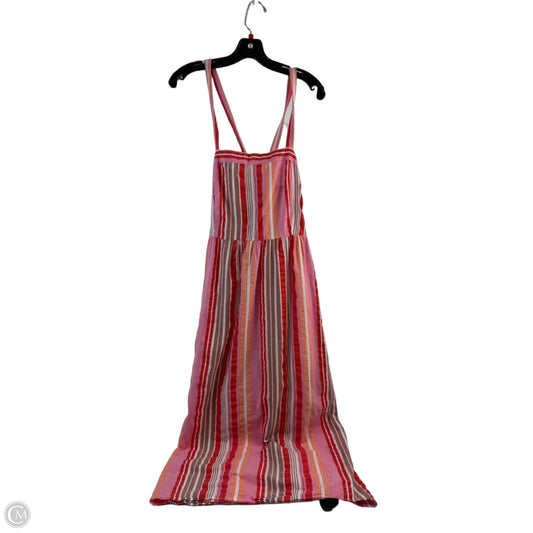 Dress Casual Midi By Loft In Pink & Red, Size: S