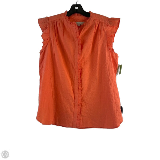 Top Sleeveless By Loft In Orange, Size: M
