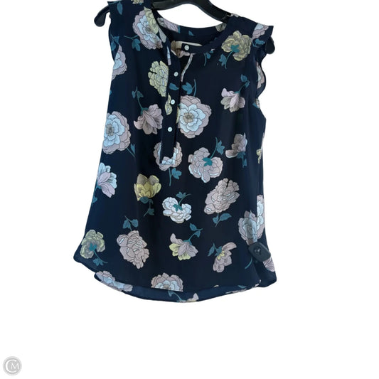 Top Sleeveless By Loft In Blue & Pink, Size: M
