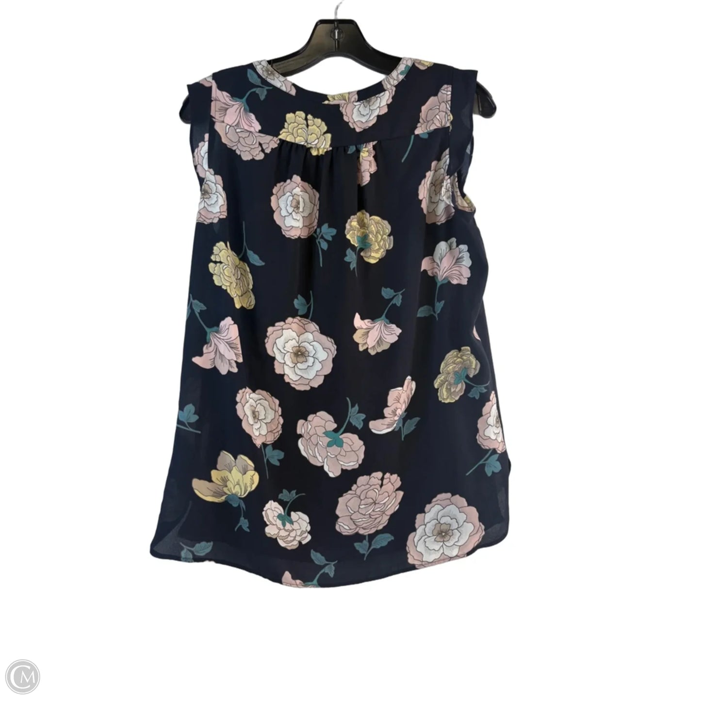 Top Sleeveless By Loft In Blue & Pink, Size: M